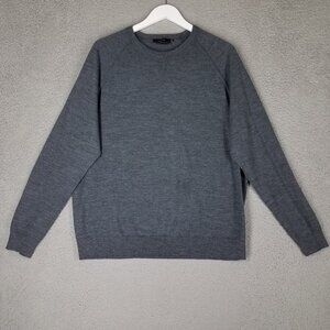 Kinross Merino Wool Sweater Adult XL Gray Pullover Office Preppy Lightweight Men
